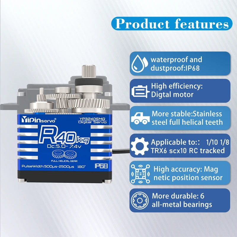 4 قطعة YiPinservo 40 كجم ميتال - مراجعة Rc Hobby Shops وسعره